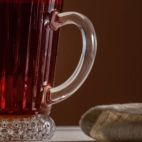 Set 6 cești sticlă 220 ml cafea ceai pahare termorezistente model elegant diamant Max Mug