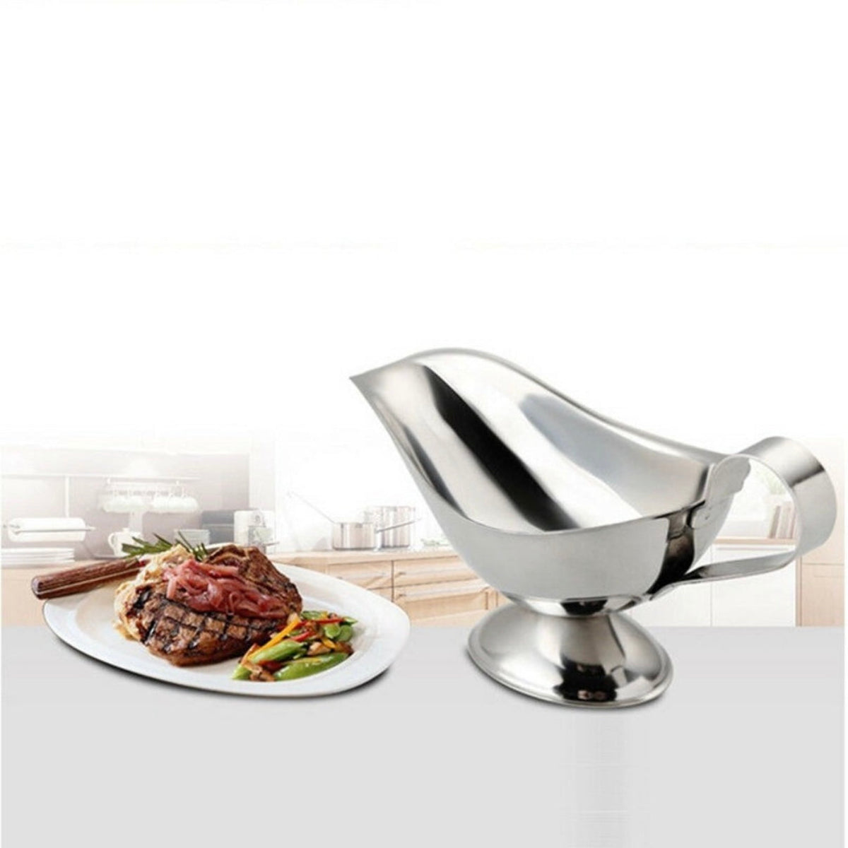 Sosieră Inox 150 ml cu Picurare Fină – Recipient Sosuri, Gravii, Dressing