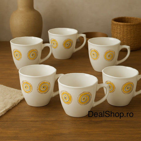 Set 6 Cești Opal Spiral 190 ml  Design Modern și Elegant