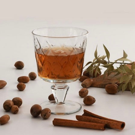 Set 4 pahare cocktail Leafy 270 ml – sticlă groasă transparentă, design elegant cu model în relief