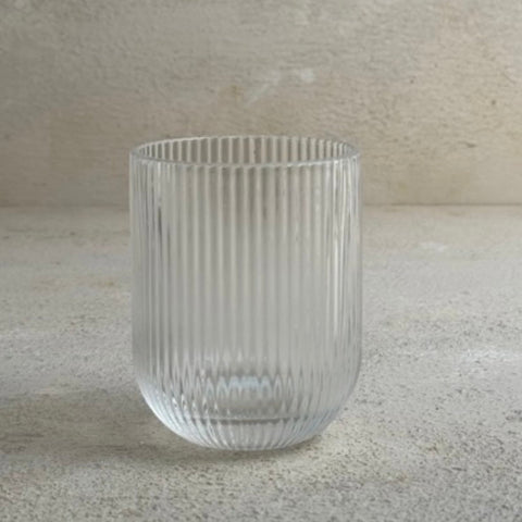 Set 18 Pahare din Sticlă Mansoura Alex 250 ml Design Modern cu Textură în Dungi CADOUL PERFECT