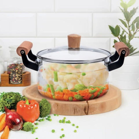 Cratita 3,2 litri sticla borosilicata cu capac rezistenta la temperaturi înalte ideala pentru gătit gustos si sănătos