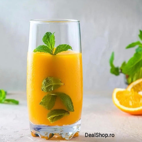 Set 12 pahare din sticla LAV Adora 390 ml – Pahare Pentru Apa Sucuri și Limonada Design Modern