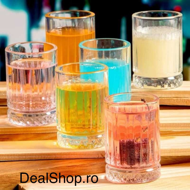 Set 6 pahare shot Glasya Lines 65 ml