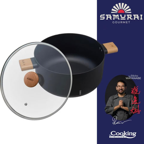 Oala cu capac Cooking by Heinner - Samurai Gourmet by Rikito Watanabe invelis ceramic inductie 24 x 12.5 cm 5.3 litri