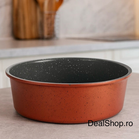 Tavă cuptor rotundă Heinner 30×10 cm – acoperire ceramică, 2 straturi, coacere uniformă