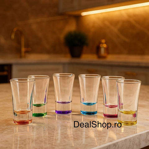 Set 6 pahare pentru shot Uniglass Cheerio 34 ml – ideale pentru petreceri terasă și evenimente