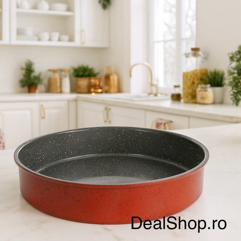 Tavă copt rotundă Heinner 40×7 cm – acoperire ceramica  2 straturi coacere uniformă gateste sanatos