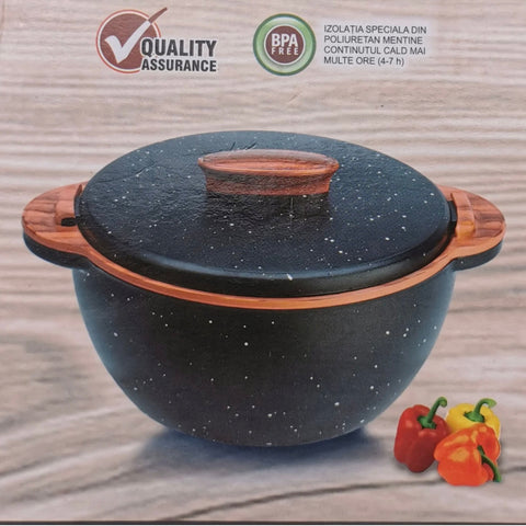 Caserolă 3.35 litri cu capac, menține cald/rece 4–7 ore BPA Free recipient servire mâncare – roșu/negru