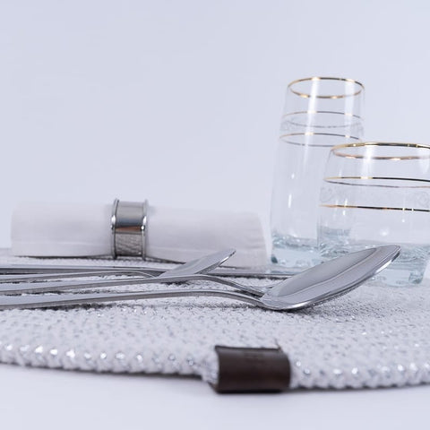 Set tacamuri inox 24 piese pentru 6 persoane cutie diplomat lemn