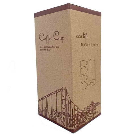 Set 4 cești din ceramica cu suport metalic Lavender 250 ml