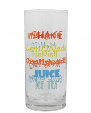 Set 6 pahare din sticlă design colorat 270 ml pt Suc apa Cocktailuri și Ice Tea Cadoul perfect