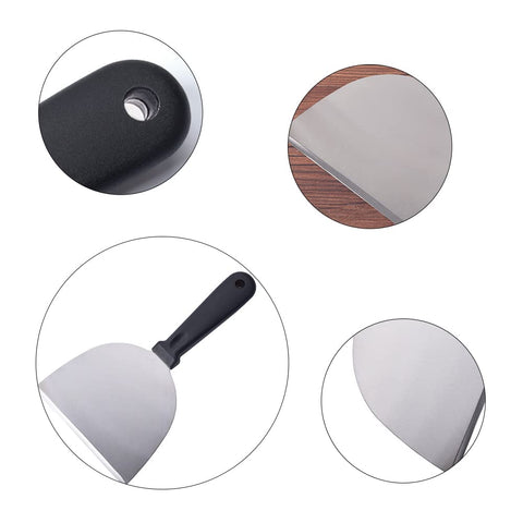 Spatulă din inox pentru grătar, burgeri și pizza-mâner ergonomic