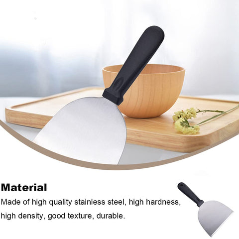 Spatulă din inox pentru grătar, burgeri și pizza-mâner ergonomic