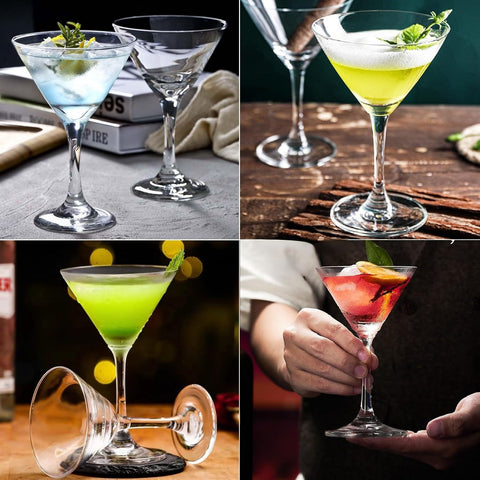 Set 6 Pahare Cocktail Martini  175 ml din sticla transparentă
