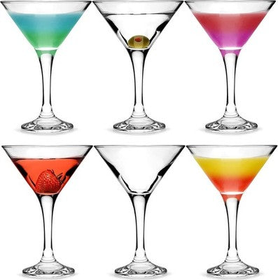 Set 6 Pahare Cocktail Martini  175 ml din sticla transparentă