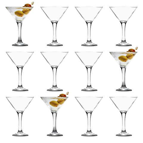 Set 12 Pahare Cocktail Lav Misket 175 ml din Sticlă Transparentă