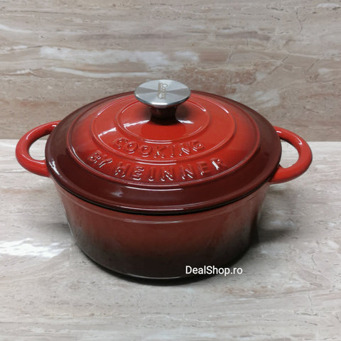 Cratita 6 litri fonta emailata Cooking by Heinner Red Line cratita fonta cu capac Gatit sanatos traditional