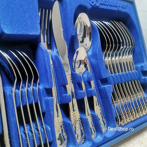 Set tacamuri 6 persoane 24 piese 6 linguri 6 furculițe 6 cutite și 6 lingurite Bachmayer BM 2460 Cadoul perfect