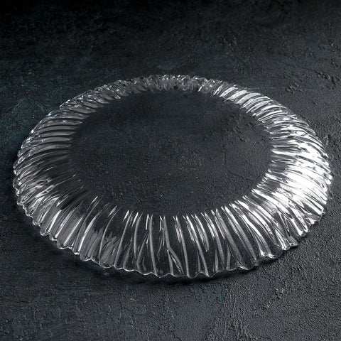 Platou rotund din sticlă Aurora 31.5 cm – design elegant ideal pentru servire modernă și rafinată 10499
