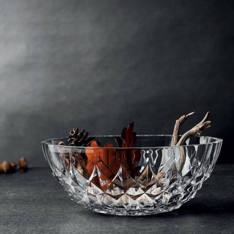 Bol oval din sticla Lavinia 24 x 15.5 x 9.5 cm design elegant cu efect de cristal ideal pentru servire rafinată