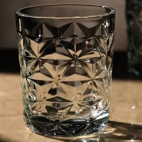 Set 4 Pahare Estrella 305 ml – Sticlă groasă cu design geometric elegant ideale pentru whisky, apă sau cocktailuri
