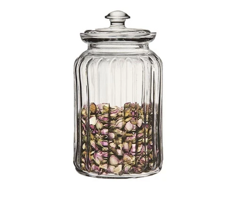 Borcan din sticla cu capac 1500 ml Viva– design elegant ideal pentru depozitare biscuiți bezele bomboane sau ingrediente de bucătărie 96394