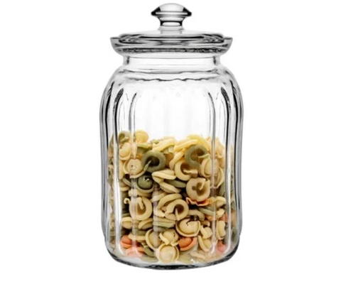 Borcan din sticla cu capac 1500 ml Viva– design elegant ideal pentru depozitare biscuiți bezele bomboane sau ingrediente de bucătărie 96394