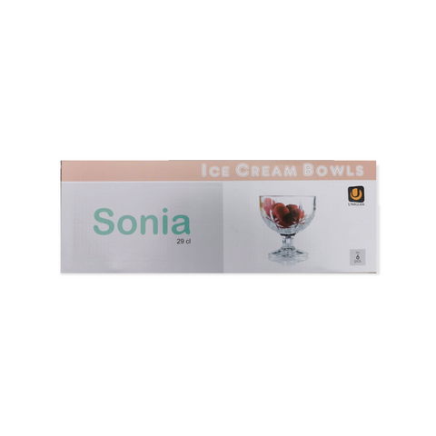 Set 6 cupe sticla pt înghetata/salată fructe 300 ml Sonia terasa piscina evenimente