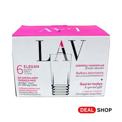Set 6 pahare Apa Suc bere vin sticla Lav Elegan 335 ml terasa piscina evenimente