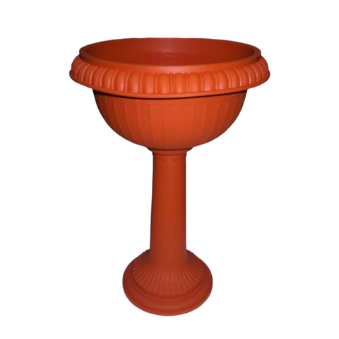 Ghiveci cu picior inalt maro 32 cm, H 63 cm Amfora terasa curte gradina