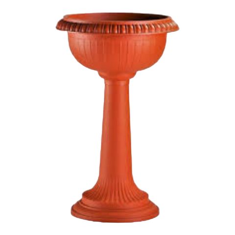 Ghiveci cu picior inalt maro 32 cm, H 63 cm Amfora terasa curte gradina