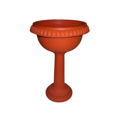 Ghiveci cu picior Amfora ND, inaltime 50 cm, diametru 26 cm, Maro