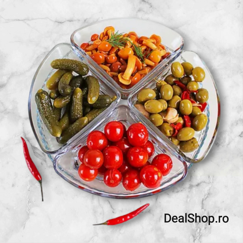 Set 4 boluri cu platou de sticla 200 ml Denis Kaveh terasa si evenimente