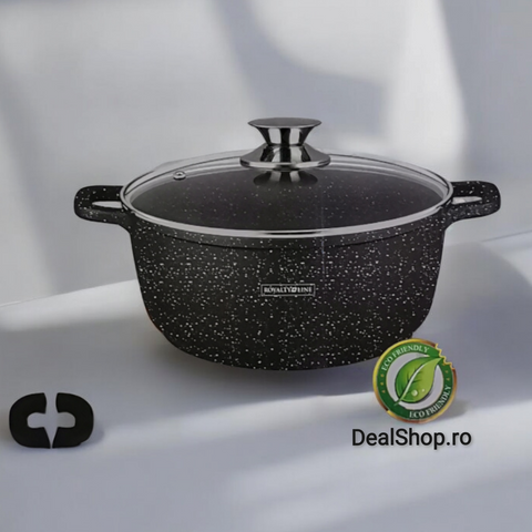 Cratita mare Royalty Line RL-BS44ML 44 cm 24 litri interior marmorat capac sticla ideală pentru zacusca gem