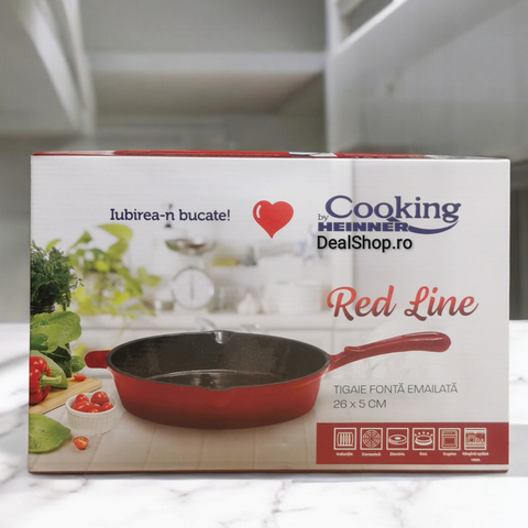Tigaie fonta emailata 26 X 5 cm Red Line Cooking by Heinener gateste sanatos traditional