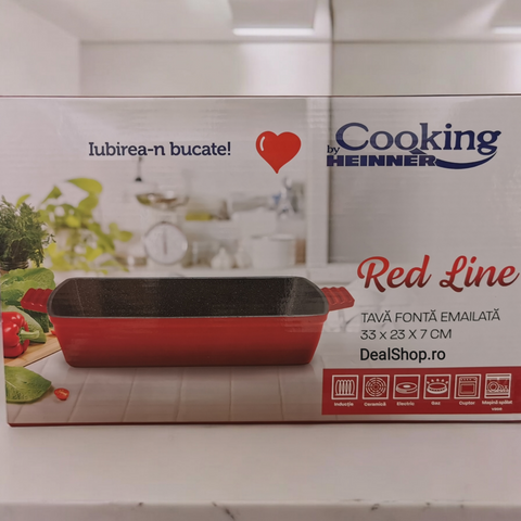 Tava fonta cuptor 33x23x7 Cm tava friptura RED LINE COOKING BY HEINNER gateste sanatos