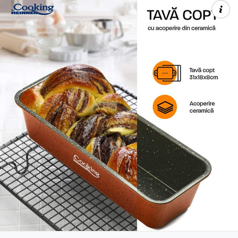 Tava chec/cozonac cu acoperire ceramica Heinner Anca 31x11x8 cm