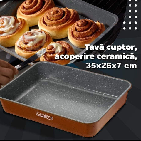 Tava cuptor cu acoperire ceramică Cooking by Heinner 35x26x7 cm Coacere Uniforma si Sanatoasa