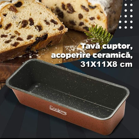 Tava chec/cozonac cu acoperire ceramica Heinner Anca 31x11x8 cm