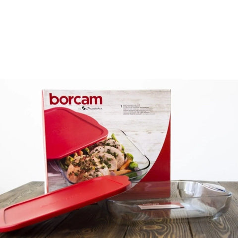 Tava yena 3,2 litri termorezistenta cu capac de Plastic 28 x 31 cm Borcam tava cuptor 59024