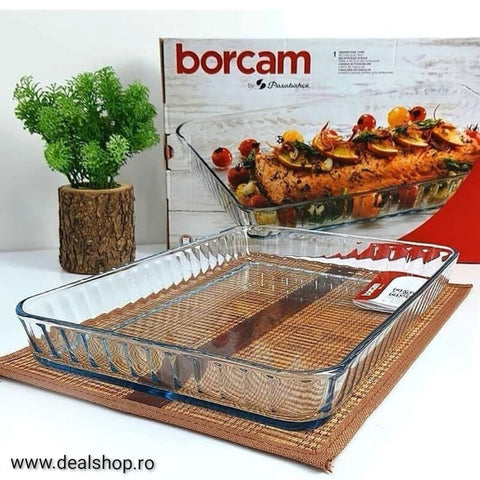 Vas yena termorezistent dreptunghiular Pasabahce Borcam 40 x 27 cm 59204