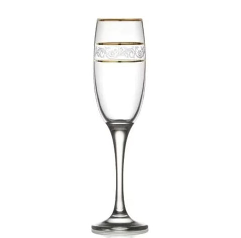 Set 6 pahare aurii sampanie Lav Adora Gold Eleganta si Rafinament pentru Ocazii Speciale 195 ml