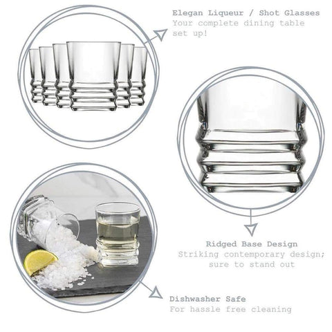 Set 6 pahare sticla pentru tuica lichior Lav Elegan 80 ml terasa evenimente