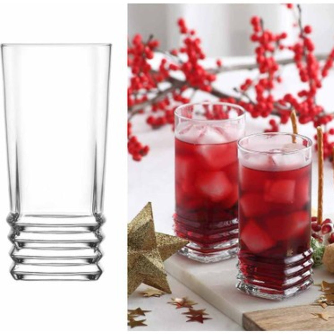 Set 6 pahare Apa Suc bere vin sticla Lav Elegan 335 ml terasa piscina evenimente