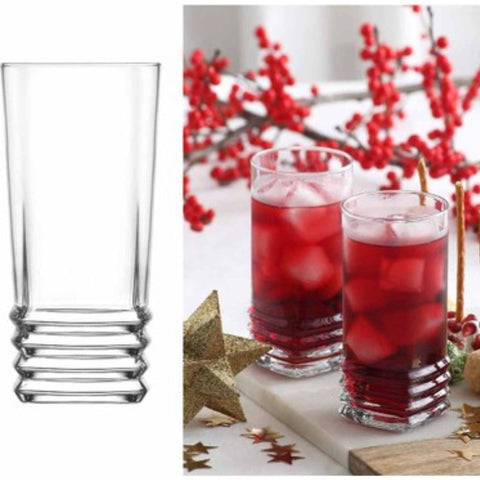 Set 6 pahare Apa Suc bere vin sticla Lav Elegan 335 ml terasa piscina evenimente