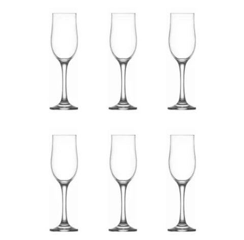 Set 6 pahare sticla sampanie Lav NEVAKAR 195CC evenimente