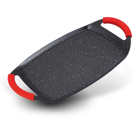 Plita tigaie gratar antiaderenta cu manere detasabile 47 x 29 cm Ideala pentru Inductie Royalty Line