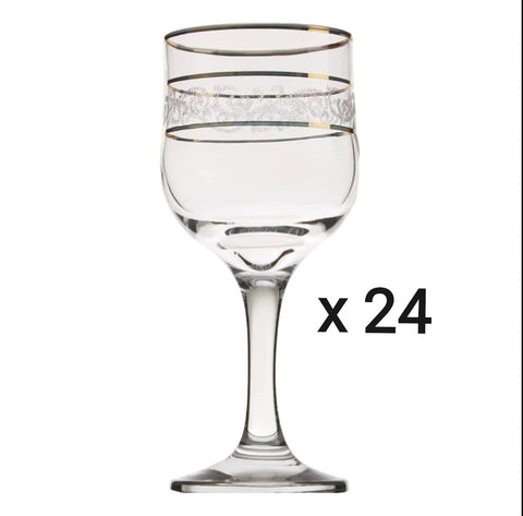 Set 24 pahare cu picior LAV Adora Gold 320 ml Eleganta Maximă Premium evenimente