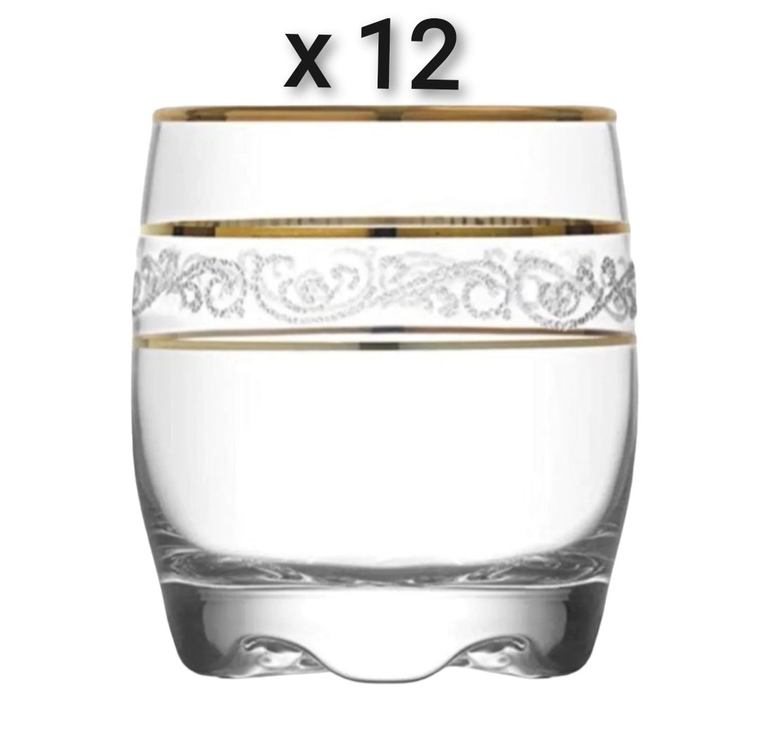 Set 12 pahare Lav Adora Gold 290 ml Eleganta si Rafinament pentru Orice Ocazie terasa EVENIMENTE CADOUL PERFECT
